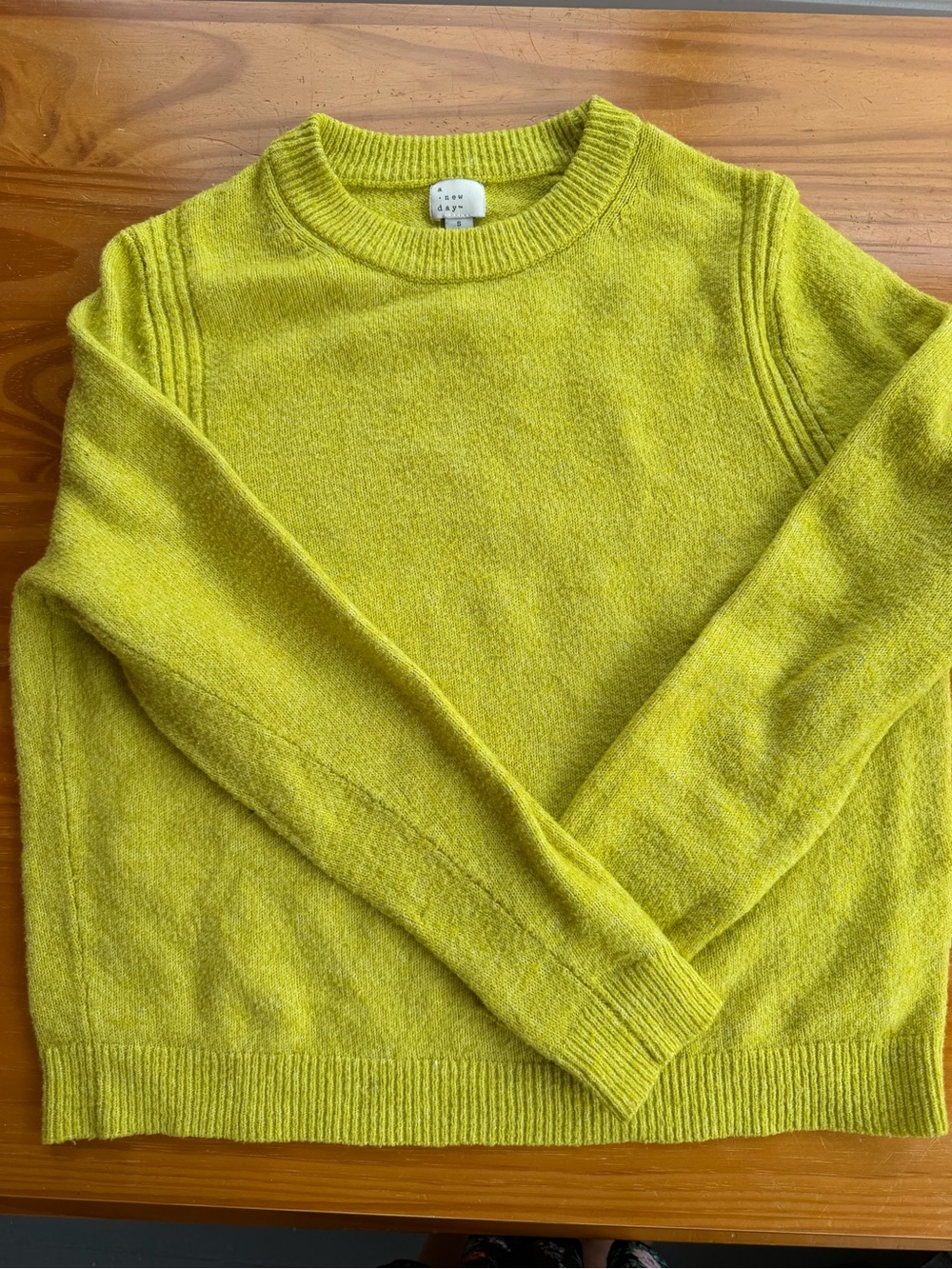a new day Lime-Green Knit Crewneck Sweater